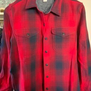 Outerknown Blanket Shirt Red & Black Plaid | Ultra Soft Organic Cotton Flannel